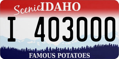 ID license plate I403000