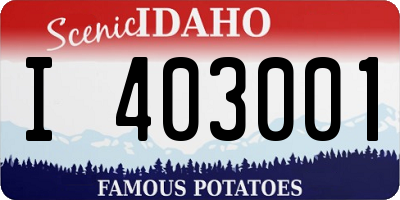 ID license plate I403001