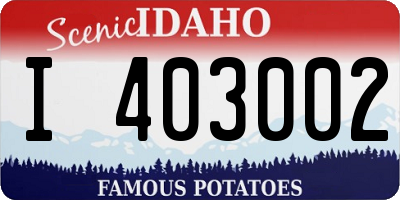 ID license plate I403002
