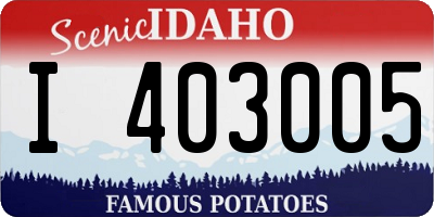 ID license plate I403005