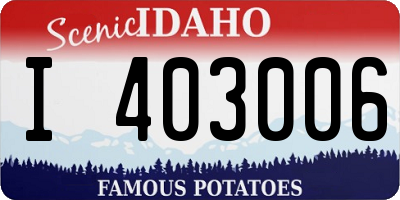 ID license plate I403006