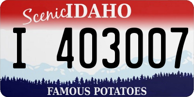 ID license plate I403007