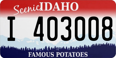 ID license plate I403008