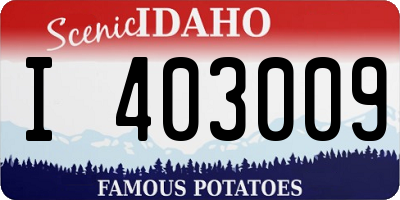 ID license plate I403009