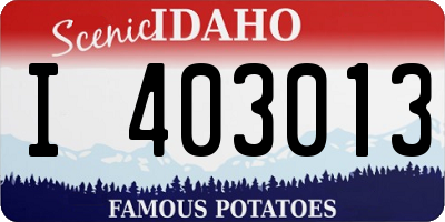 ID license plate I403013