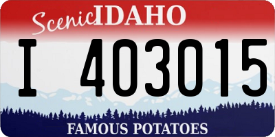 ID license plate I403015