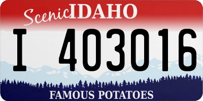 ID license plate I403016
