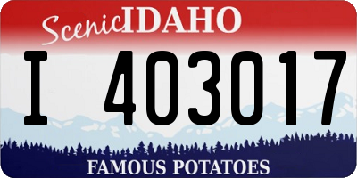 ID license plate I403017