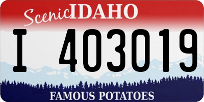 ID license plate I403019