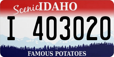ID license plate I403020