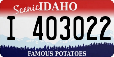 ID license plate I403022