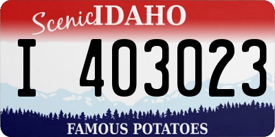 ID license plate I403023