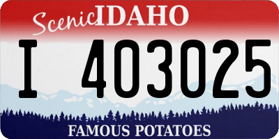 ID license plate I403025