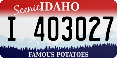 ID license plate I403027