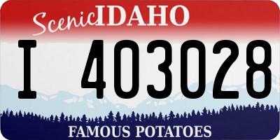 ID license plate I403028
