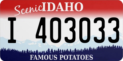 ID license plate I403033