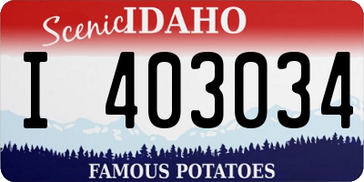 ID license plate I403034