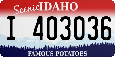 ID license plate I403036