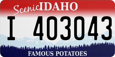 ID license plate I403043
