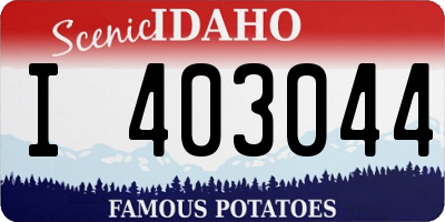 ID license plate I403044