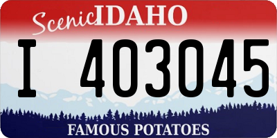 ID license plate I403045