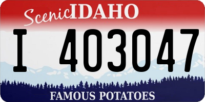ID license plate I403047