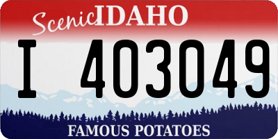 ID license plate I403049