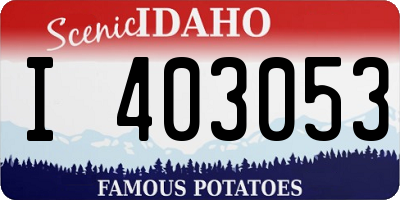 ID license plate I403053