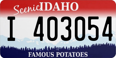 ID license plate I403054
