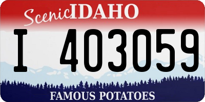ID license plate I403059