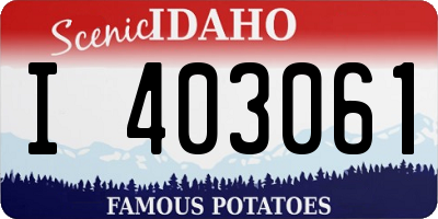 ID license plate I403061