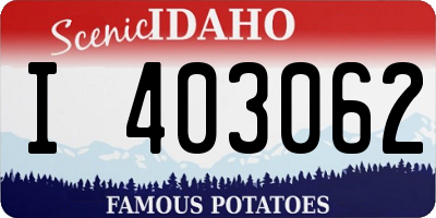 ID license plate I403062