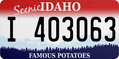 ID license plate I403063