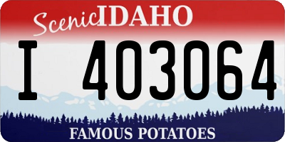 ID license plate I403064