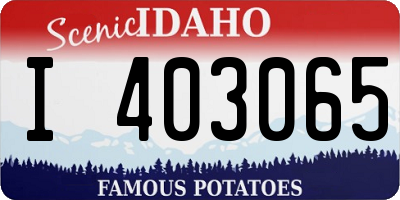 ID license plate I403065