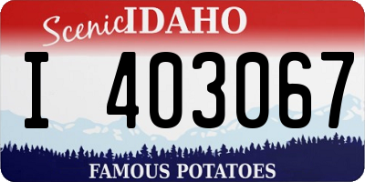 ID license plate I403067