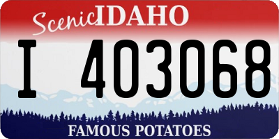 ID license plate I403068