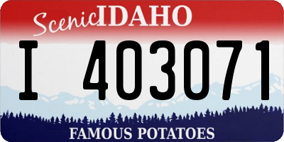 ID license plate I403071