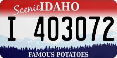 ID license plate I403072