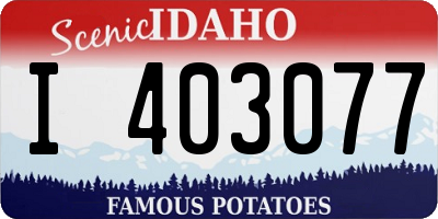 ID license plate I403077
