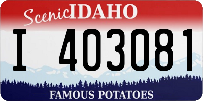 ID license plate I403081