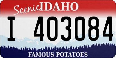 ID license plate I403084