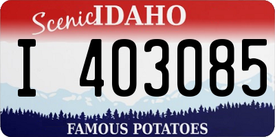 ID license plate I403085