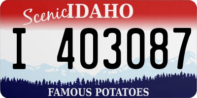 ID license plate I403087