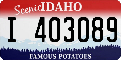ID license plate I403089