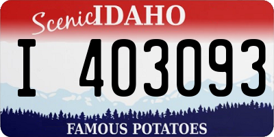 ID license plate I403093