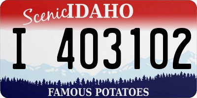 ID license plate I403102