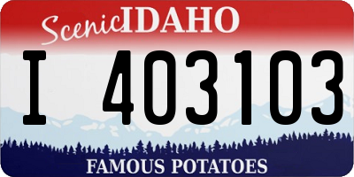 ID license plate I403103