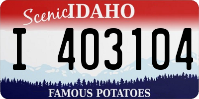 ID license plate I403104