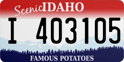 ID license plate I403105